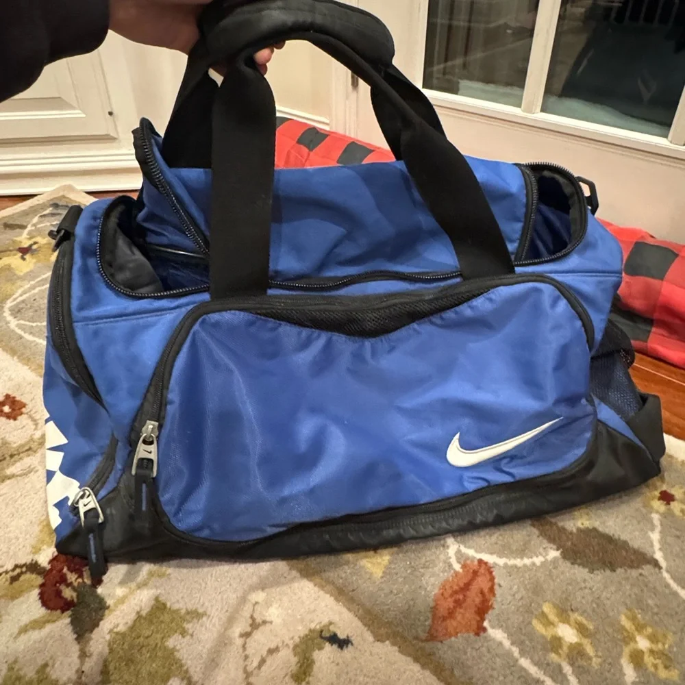 Nike Blue and Black Duffel Bag